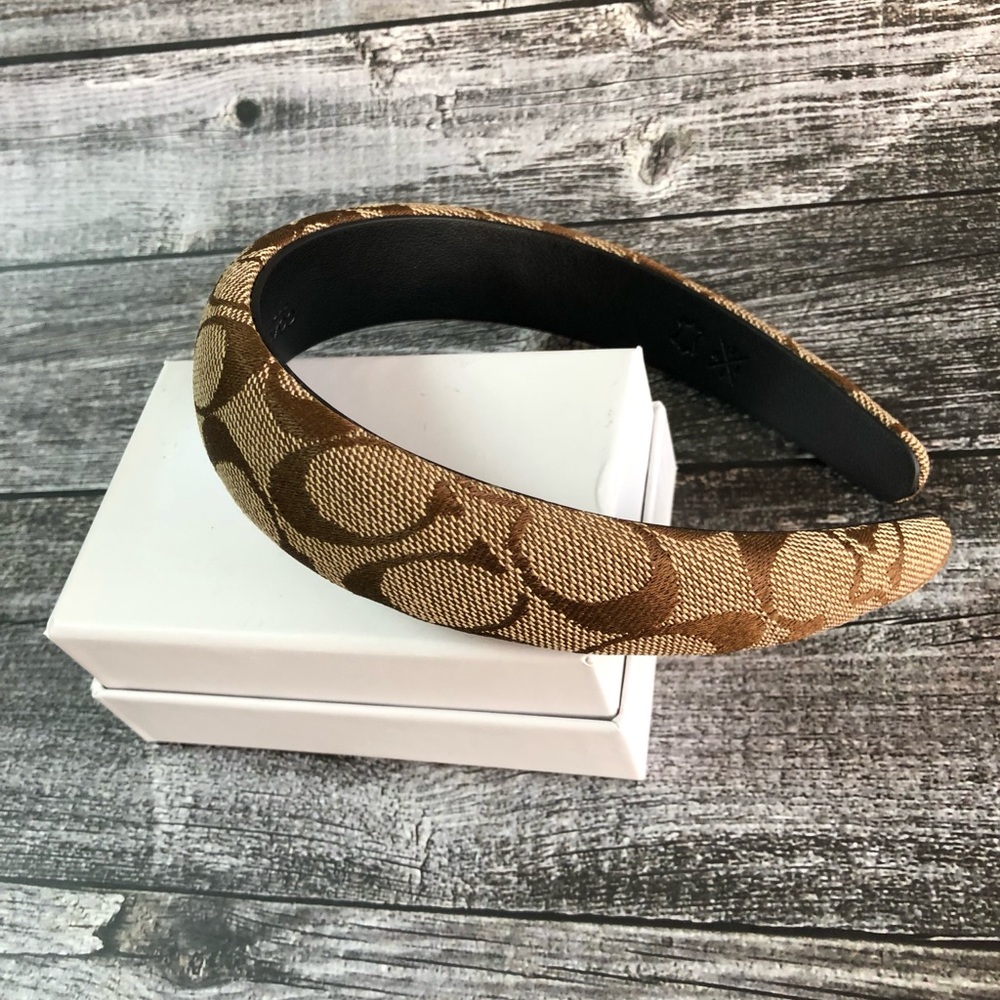 Coach Brown and Tan Signature Headband - Picture 4 of 6